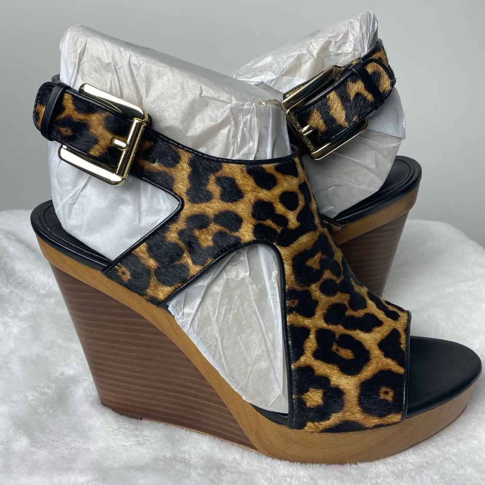 Michael Kors Josephine Wedge Printed Haircalf Shoe